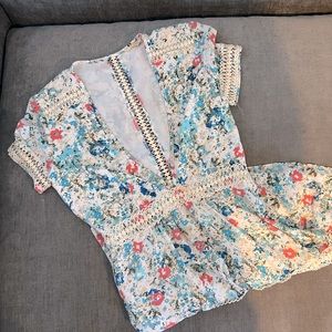 Anthropology floral mini dress size Small